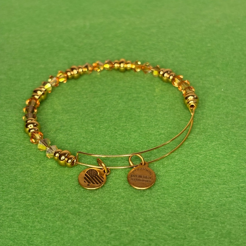 Alex and Ani Gold Beaded Bracelet with Charms